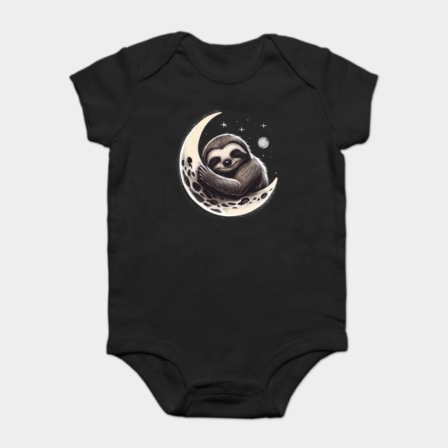 Sloth sleeping on the moon Baby Bodysuit by Darksavage